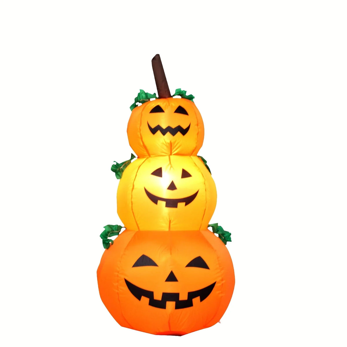 LED Halloween Inflatable Stacked Pumpkin Decoration with Built In Lights