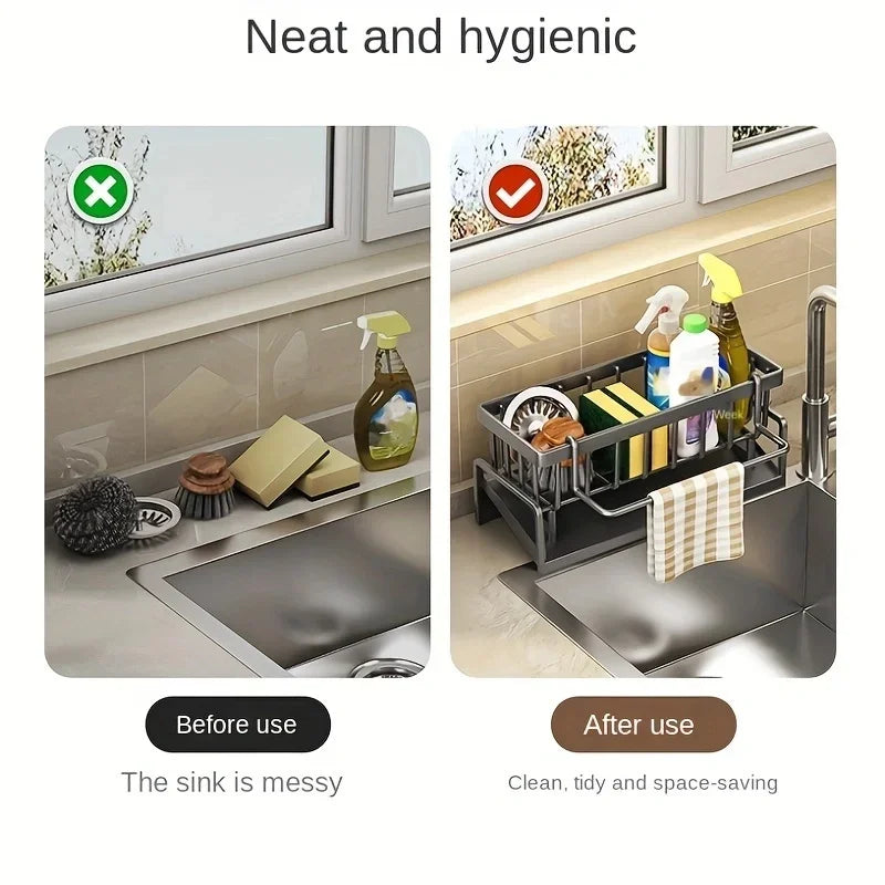 Stainless Steel Dish Rack Extendable Drainers With Cutlery Holder