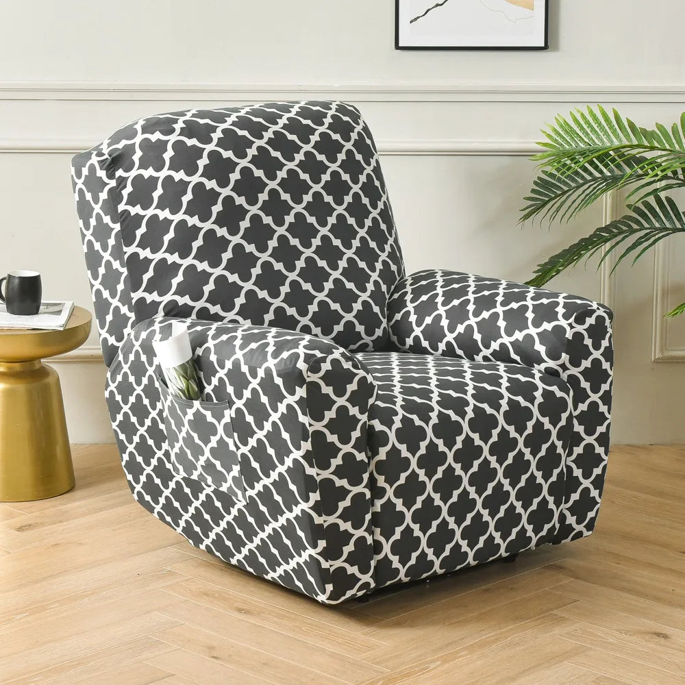 All-Inclusive Recliner Slipcover With Pockets 4-Piece