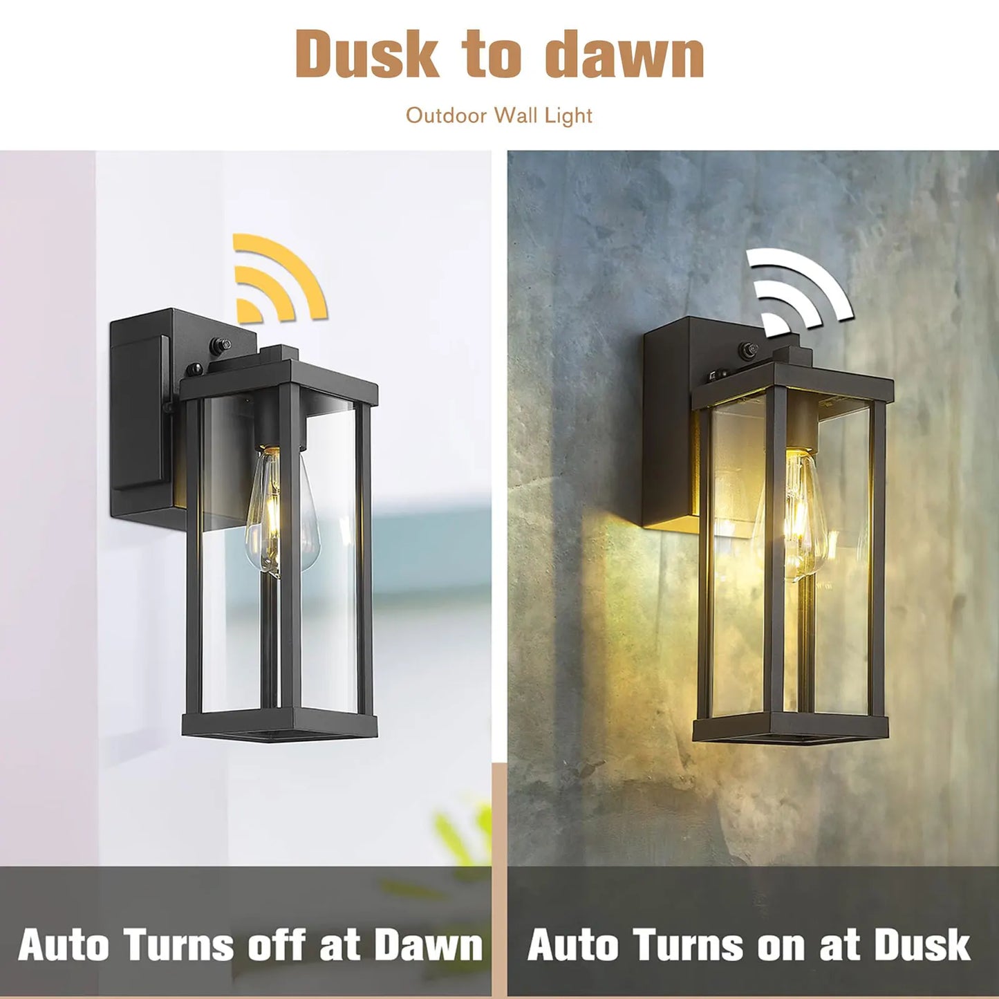 Porch Light With GFCI Outlet Dusk to Dawn Wall Mount