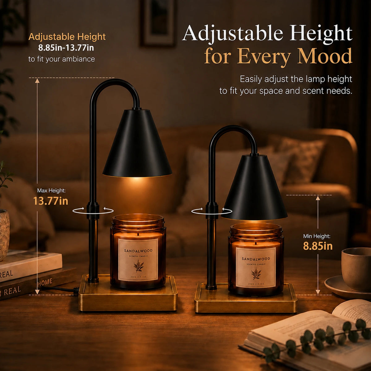 Dimmable Candle Warmer Lamp With Timer And Two GU10 Bulbs