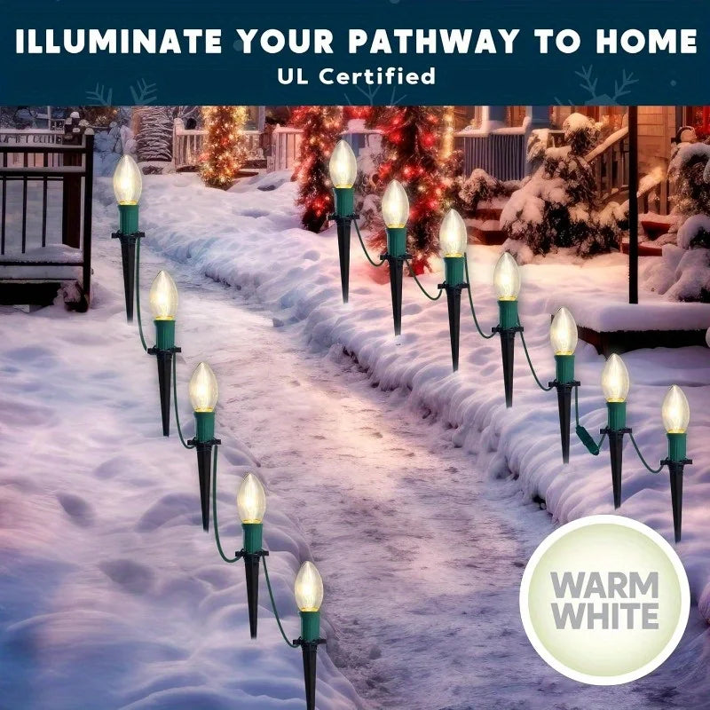Joyfy C9 Christmas Pathway Lights Outdoor Holiday Yard Decorations