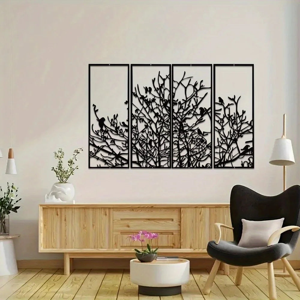 Modern Metal Tree of Life Wall Art Minimalist Home Decor