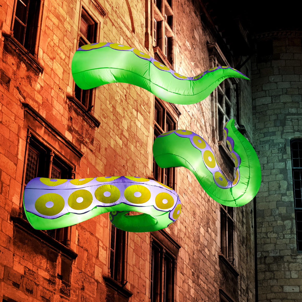 Joyfy Halloween Inflatable Octopus Tentacles With LED Window Decor