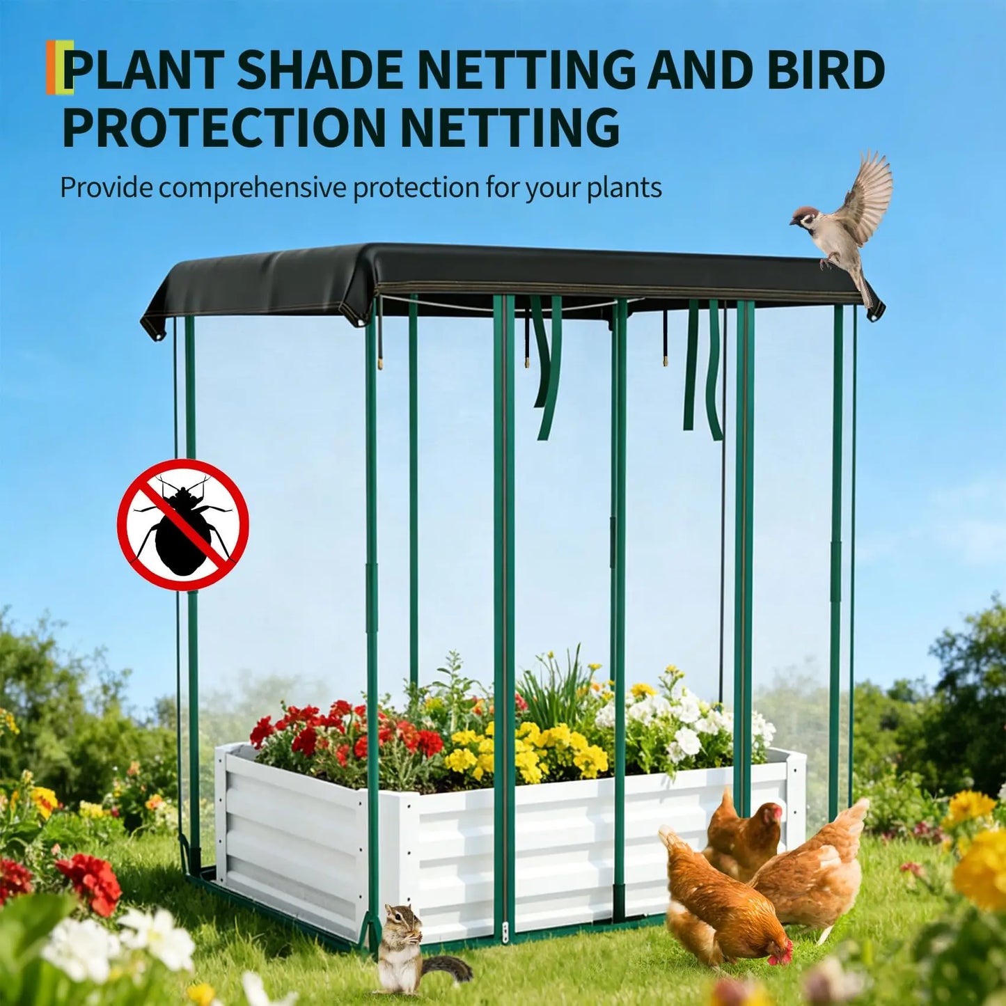 HiMISS 3 In 1 Raised Garden Bed With Drip Irrigation