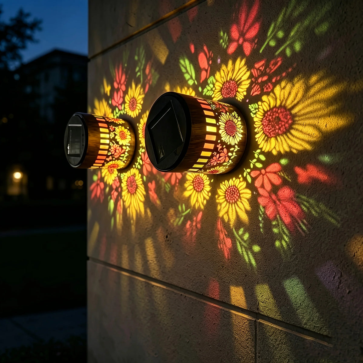 Solar Sunflower Fence Lights for Garden Decor