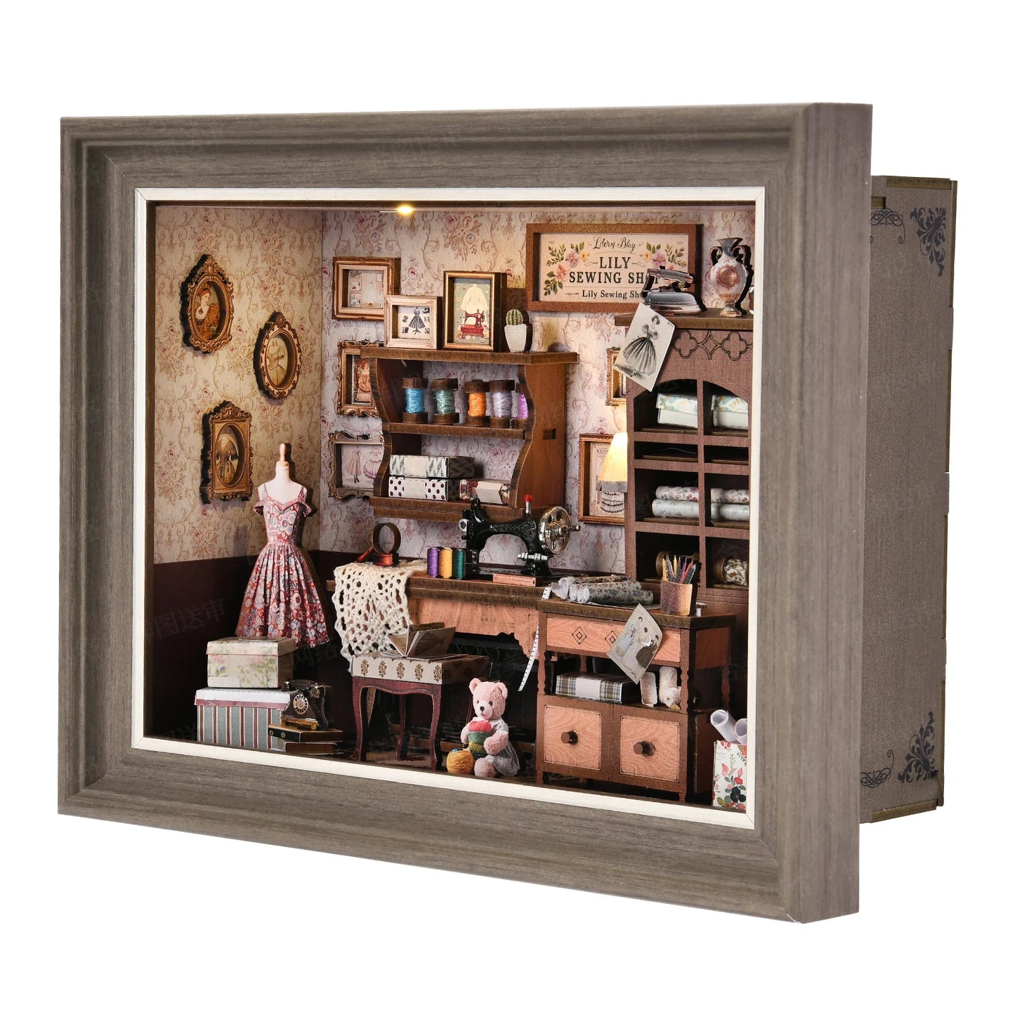 ASLOWSNAIL Book Nook Kit Tailor's Shop DIY 3D Dollhouse