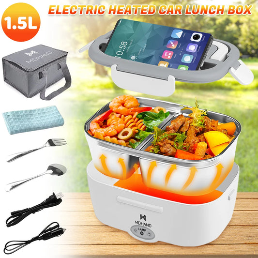 MDHAND 3 In 1 Electric Lunch Box 65W Fast Heating Leakproof