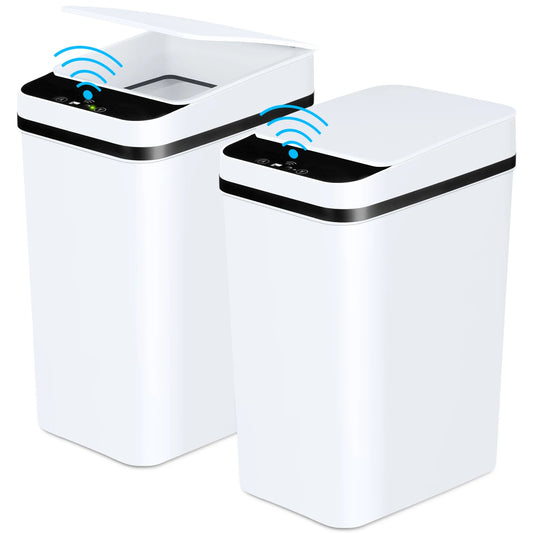 NONECN Touchless Motion Sensor Trash Cans With Lid 2 Pack