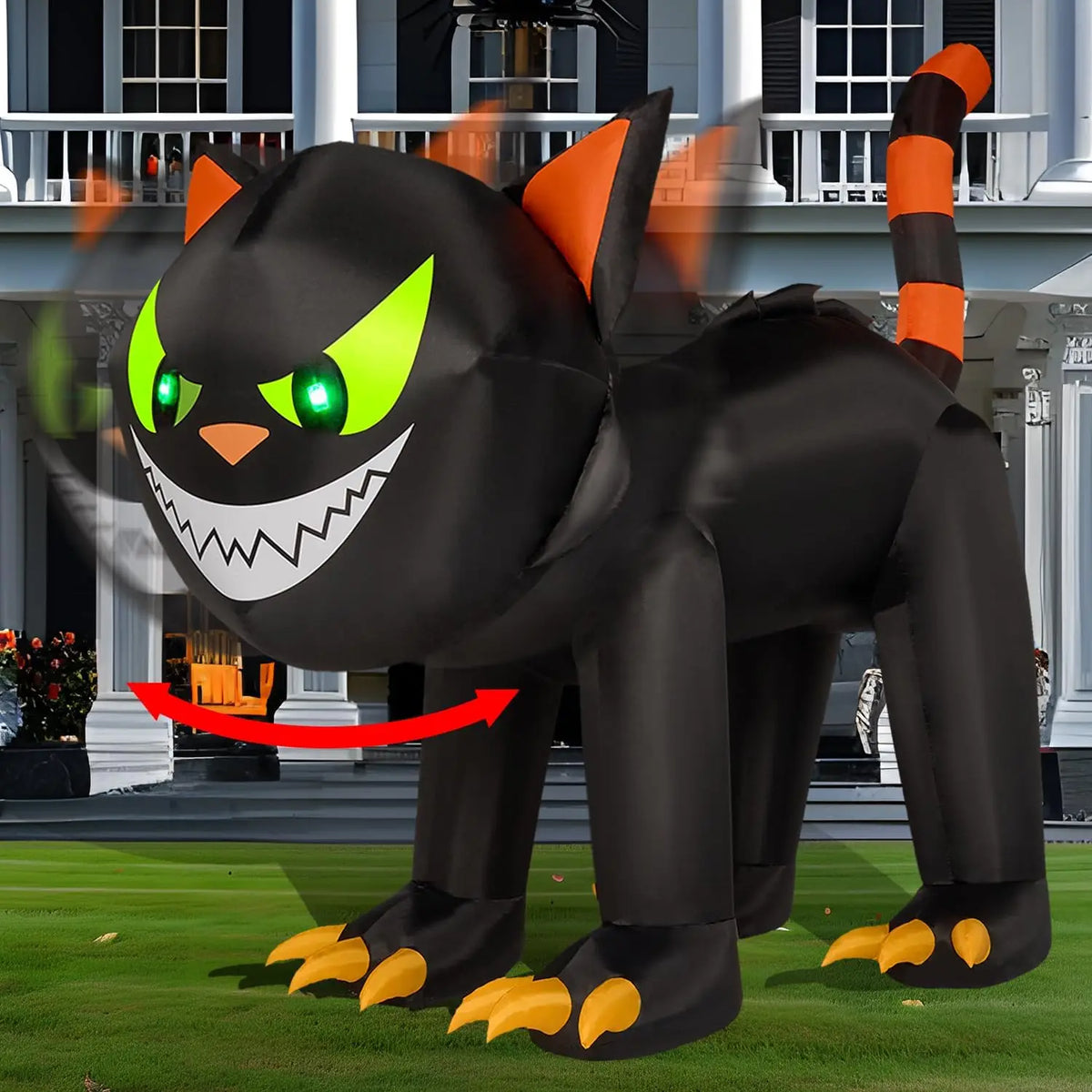 Joyfy Halloween Inflatable Crawling Cat Outdoor Yard Lighted Decoration