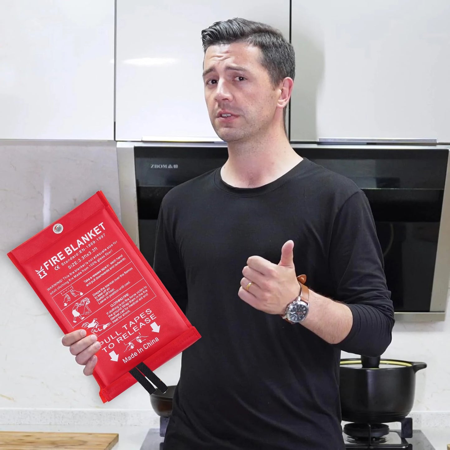 Emergency Fire Blanket 4 Pack Fiberglass Heat Resistant Kitchen Safety