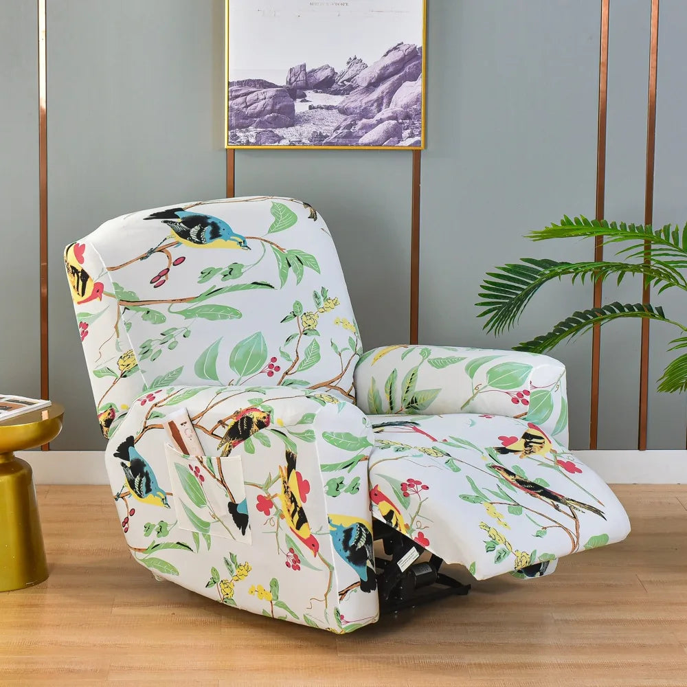 All-Inclusive Recliner Slipcover With Pockets 4-Piece