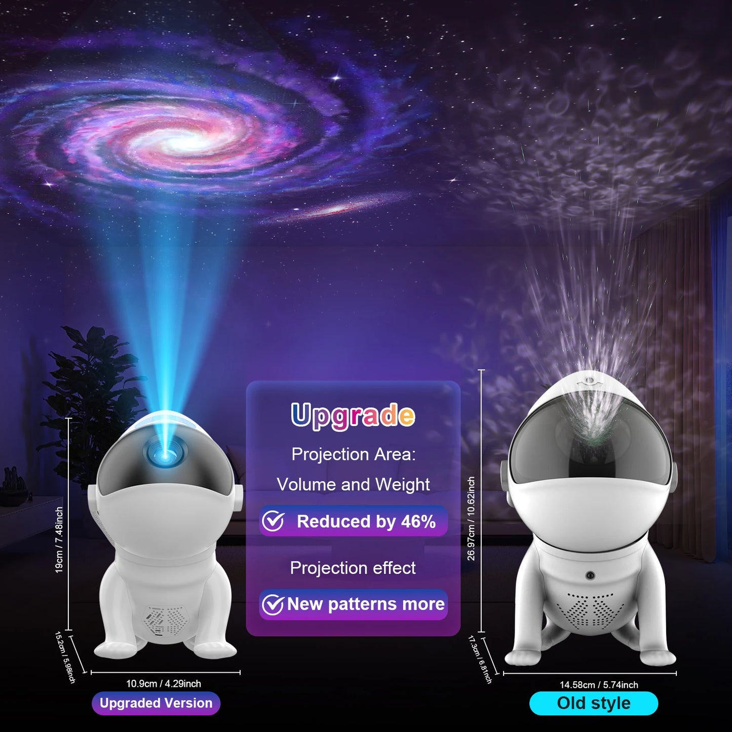 AUSYLE Star Projector Space Dog Night Light Galaxy Discs