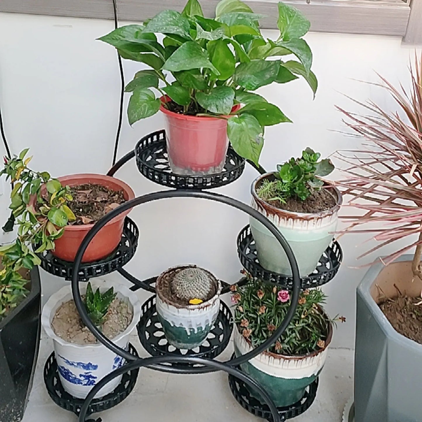 Metal Plant Stand for 6 Pots Patio and Living Room