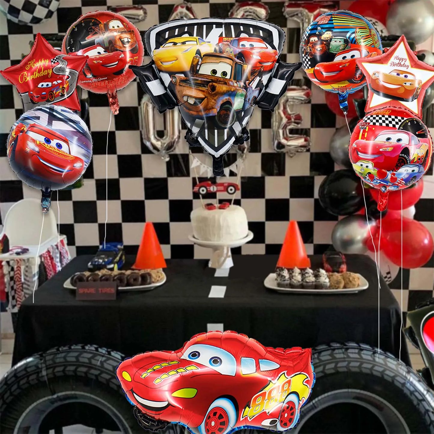 Disney Cartoon Car Decoration Balloons 8Pc Foil Car Theme Party