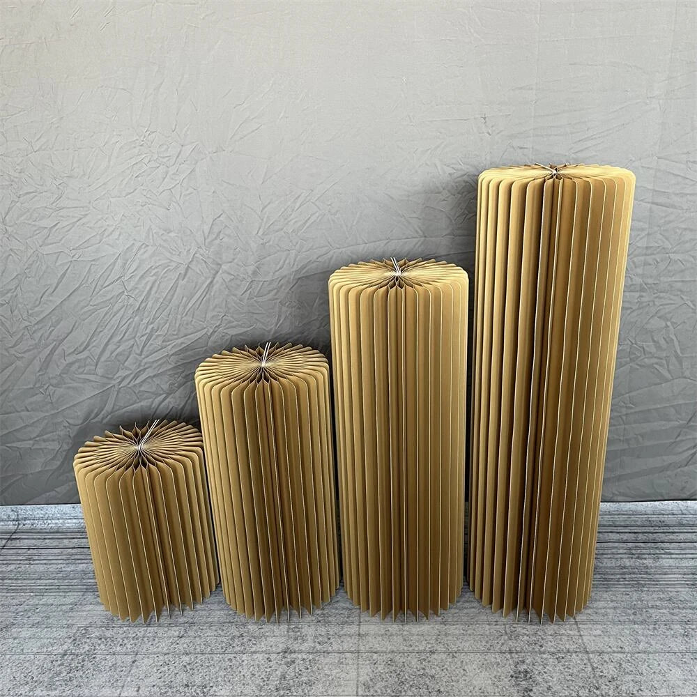 Cylindrical Paper Folding Wedding Flower Ornament Origami Decor For Shop Window
