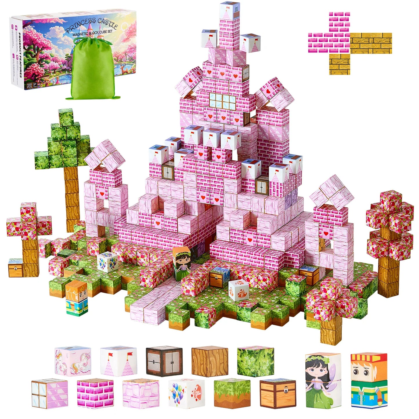SucceBuy Magnetic Blocks Princess Castle Set for Kids