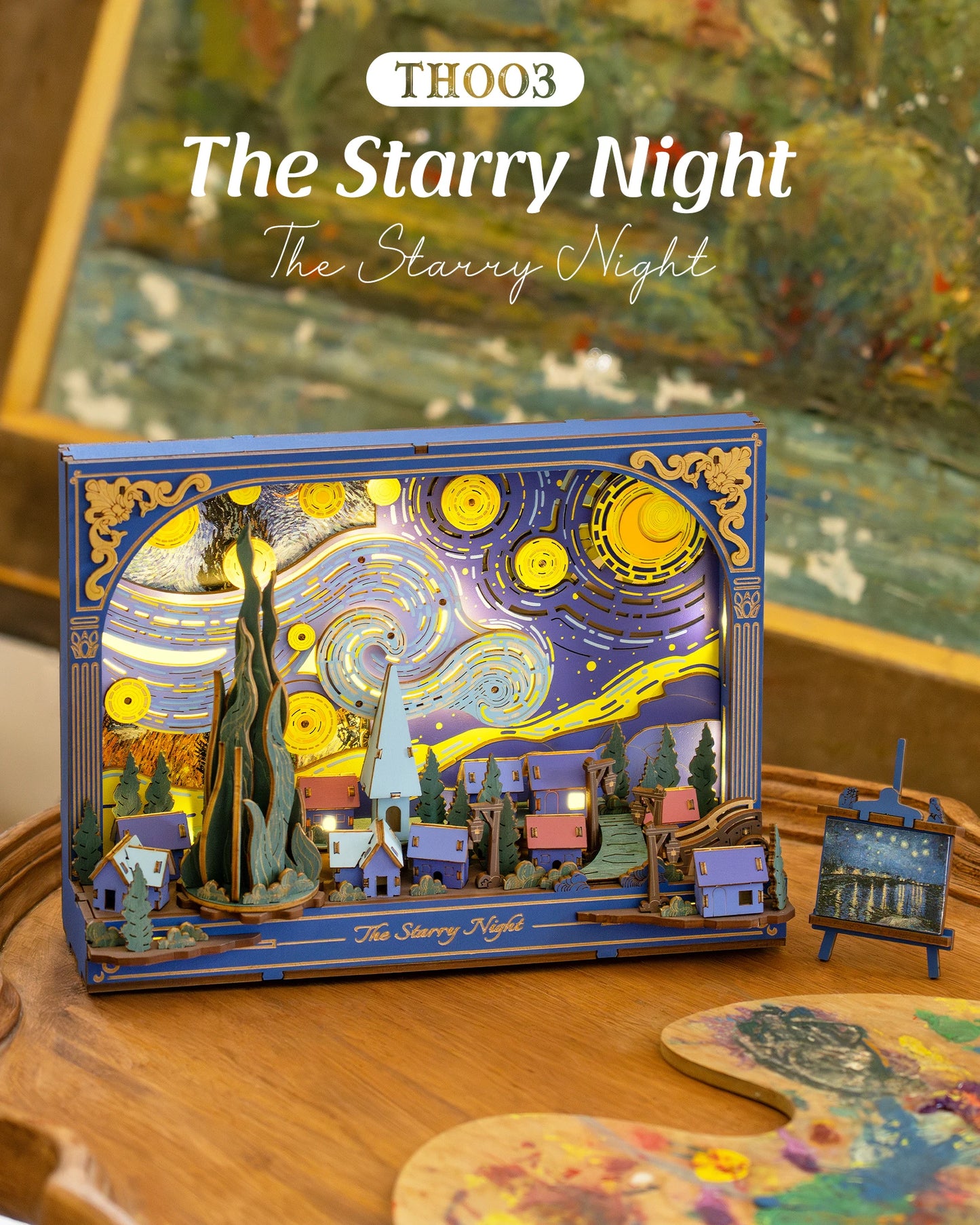 ROKR Starry Night 3D Puzzle Kit Vincent Van Gogh Artwork