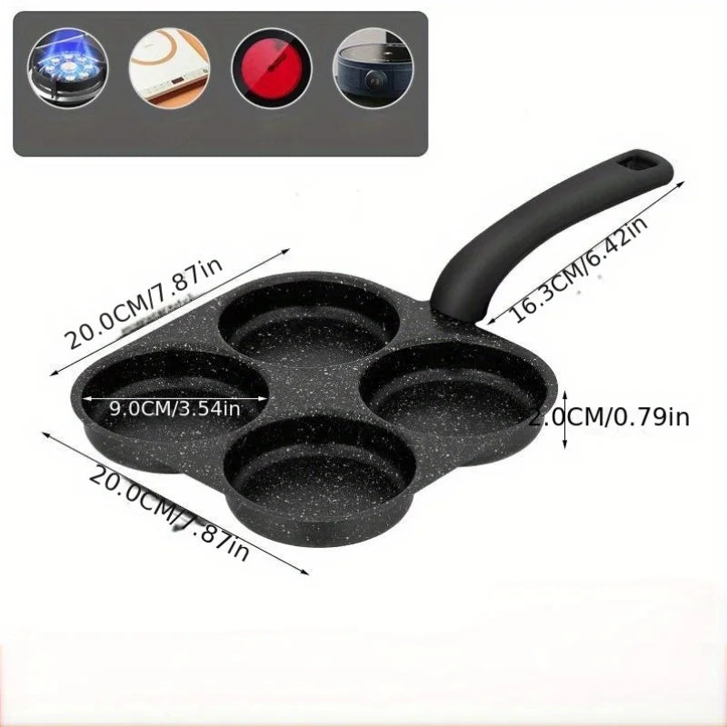 Medical Stone Four Hole Omelette Pot Nonstick Egg Frying Pan