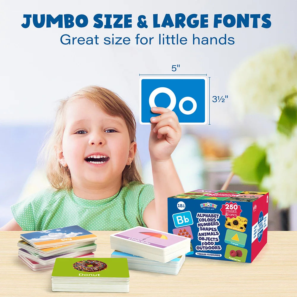 Double Sided Alphabet and Numbers Flash Cards for Toddlers