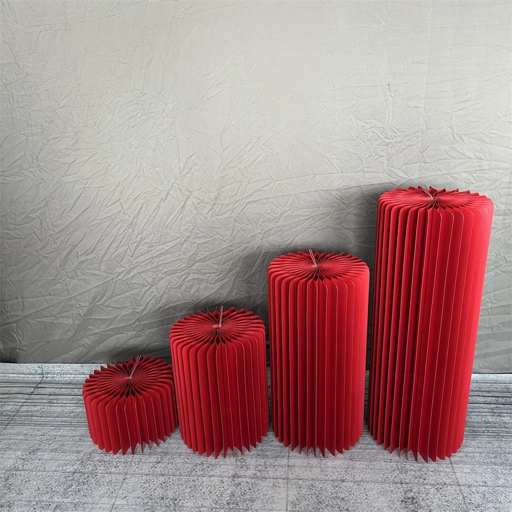 Cylindrical Paper Folding Wedding Flower Ornament Origami Decor For Shop Window