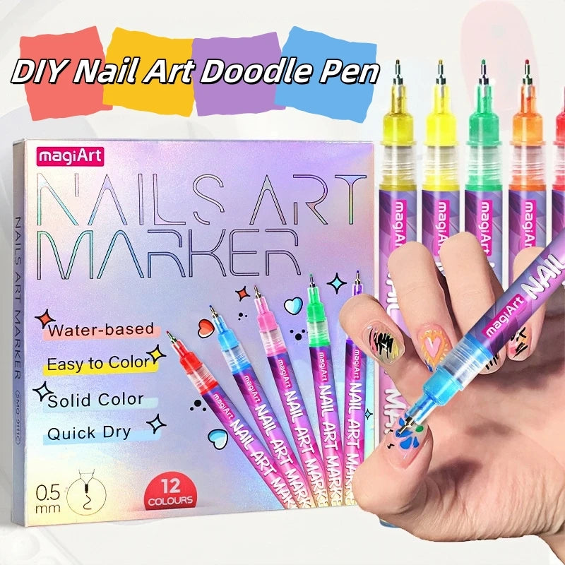 Nail Art Marker Set Acrylic Paint Pens For Nail Art