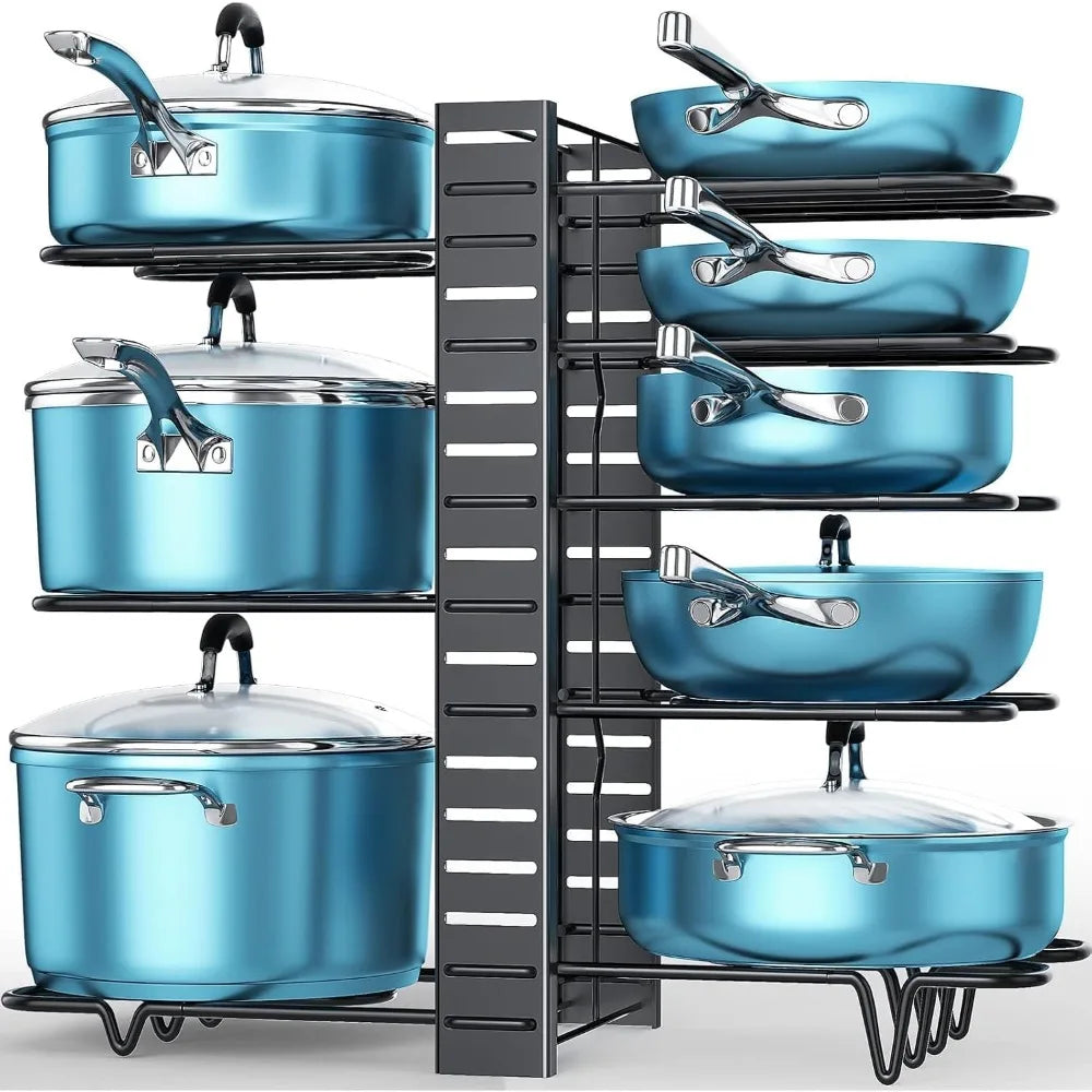Pots and Pans Cabinet Organizer Rack with DIY Adjustable System