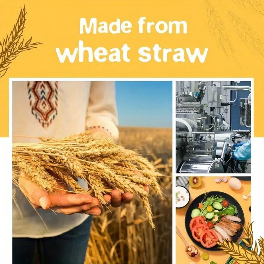 Wheat Straw Dinnerware Set ABS Durable Reusable Tableware Kit