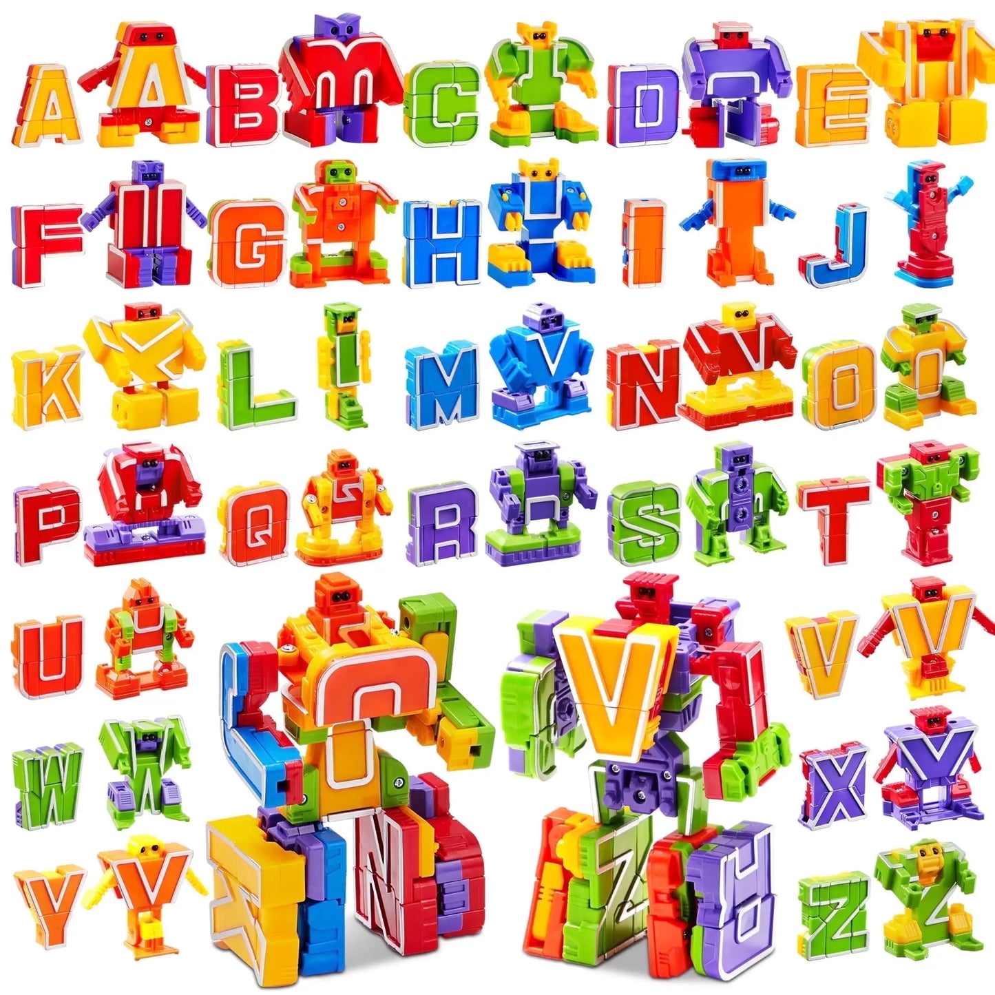 Joyfy Alphabots 26-Piece STEM Transforming Robots Toy