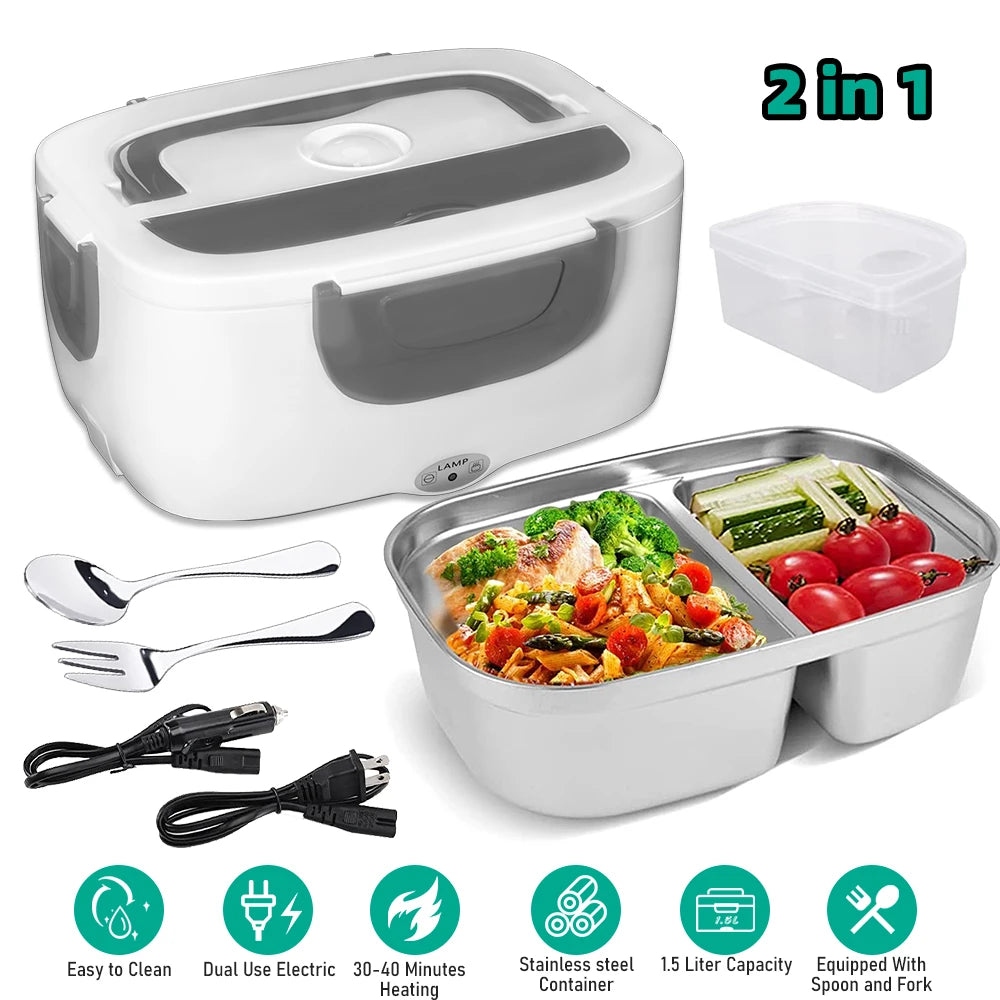 MDHAND 3 In 1 Electric Lunch Box 65W Fast Heating Leakproof