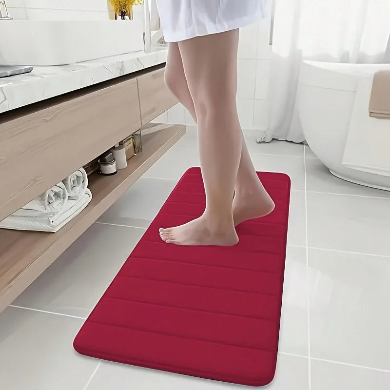 Memory Foam Bathroom Rug Set, Plush Absorbent Bath Mats