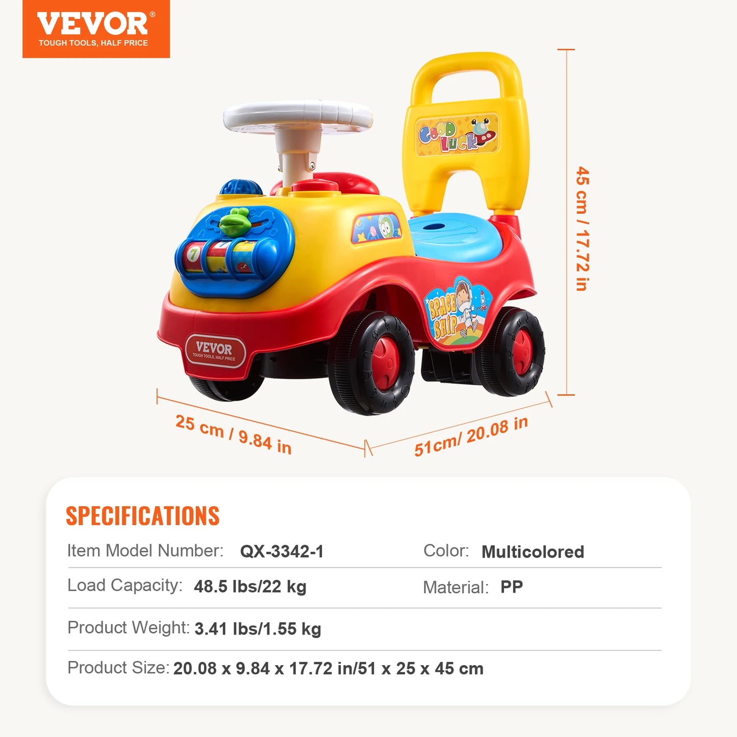 SucceBuy Toddler Ride On Push Car Sit To Stand Toy With Music Steering Wheel
