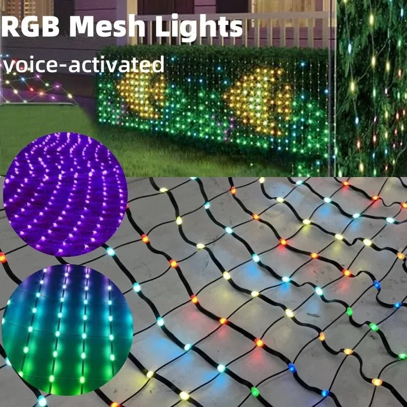 Smart Net Lights Outdoor RGB and IC Lights With App Remote Control DIY Modes
