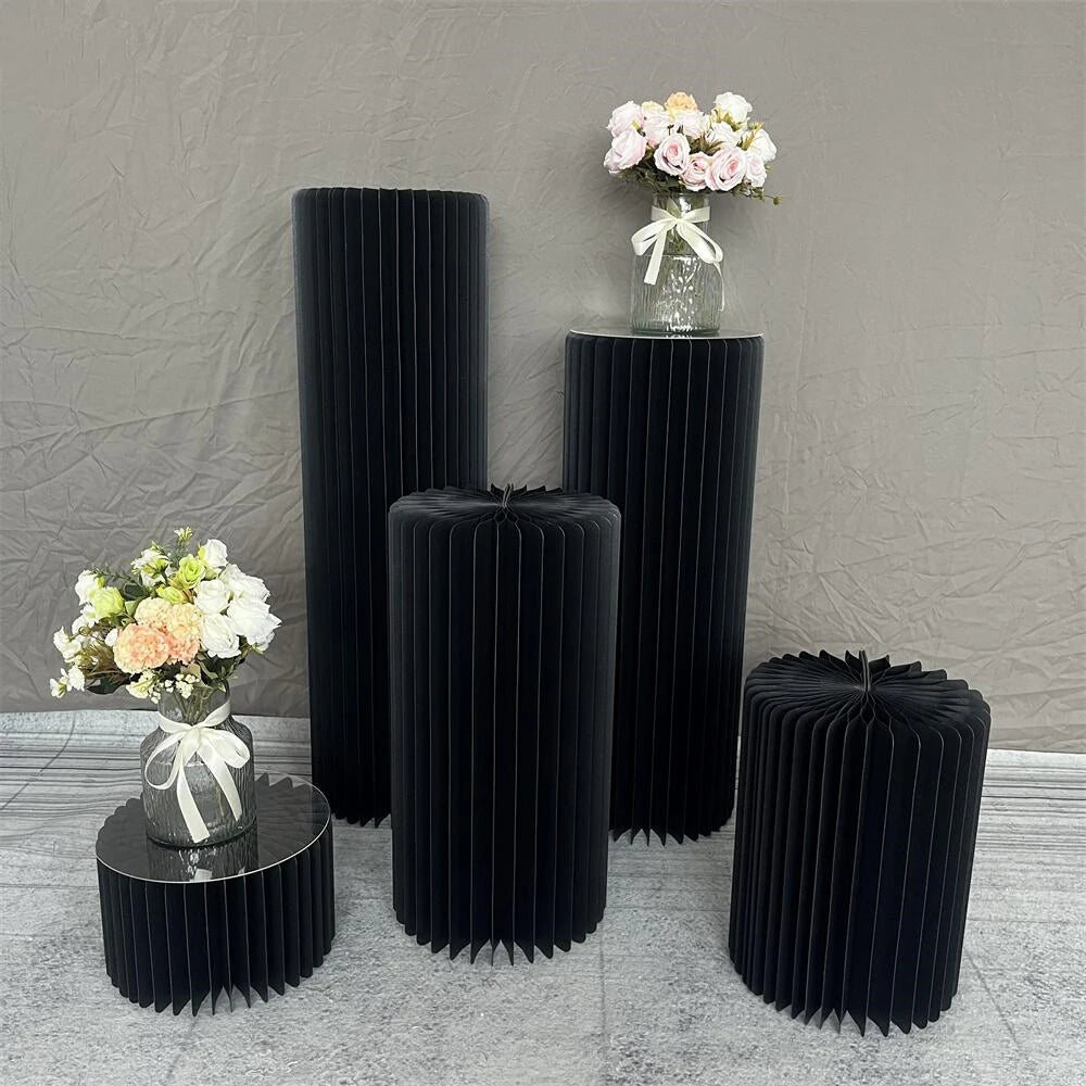 Cylindrical Paper Folding Wedding Flower Ornament Origami Decor For Shop Window