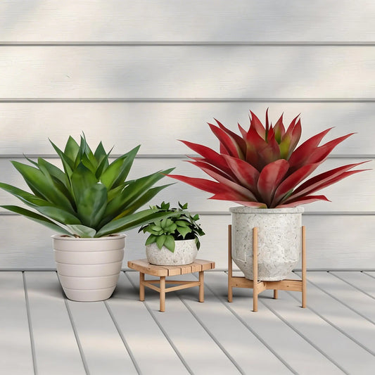 HiMISSCN Artificial Agave Succulent Plants For Indoor Outdoor Decor Crafting