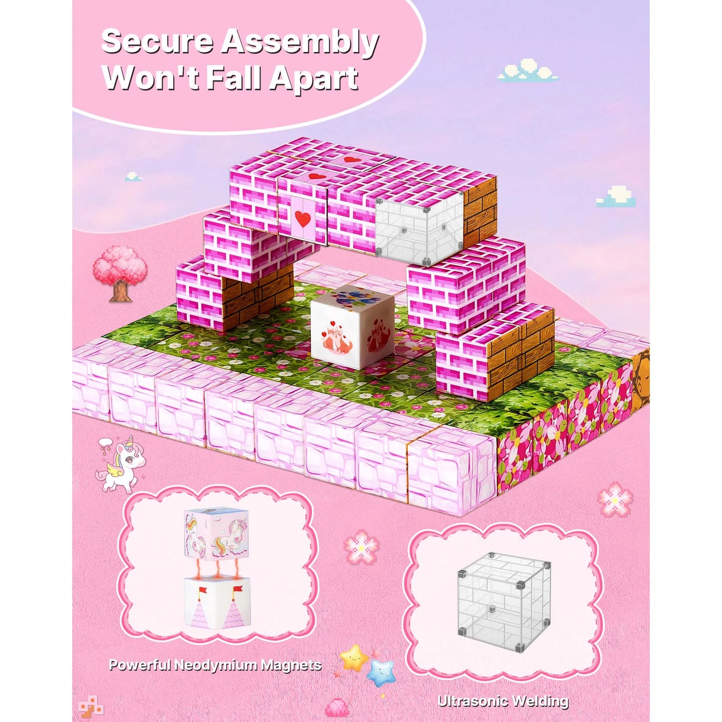 SucceBuy Magnetic Blocks Princess Castle Set for Kids