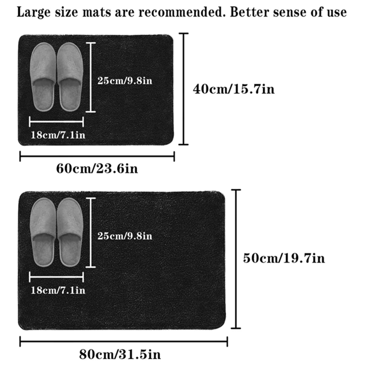 Anti Slip Bathroom Floor Mat Water Absorbing Soft Bath Rug