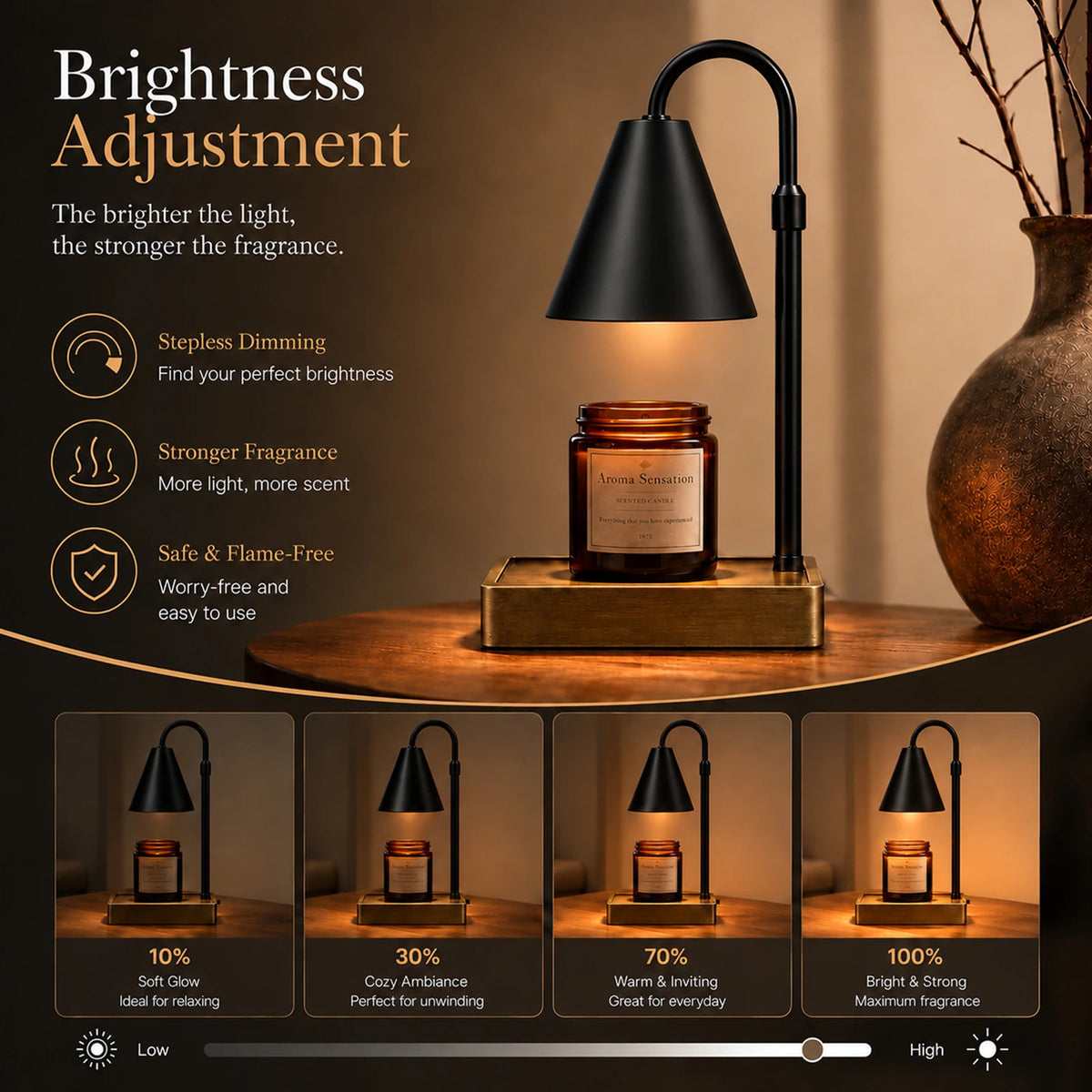 Dimmable Candle Warmer Lamp With Timer And Two GU10 Bulbs
