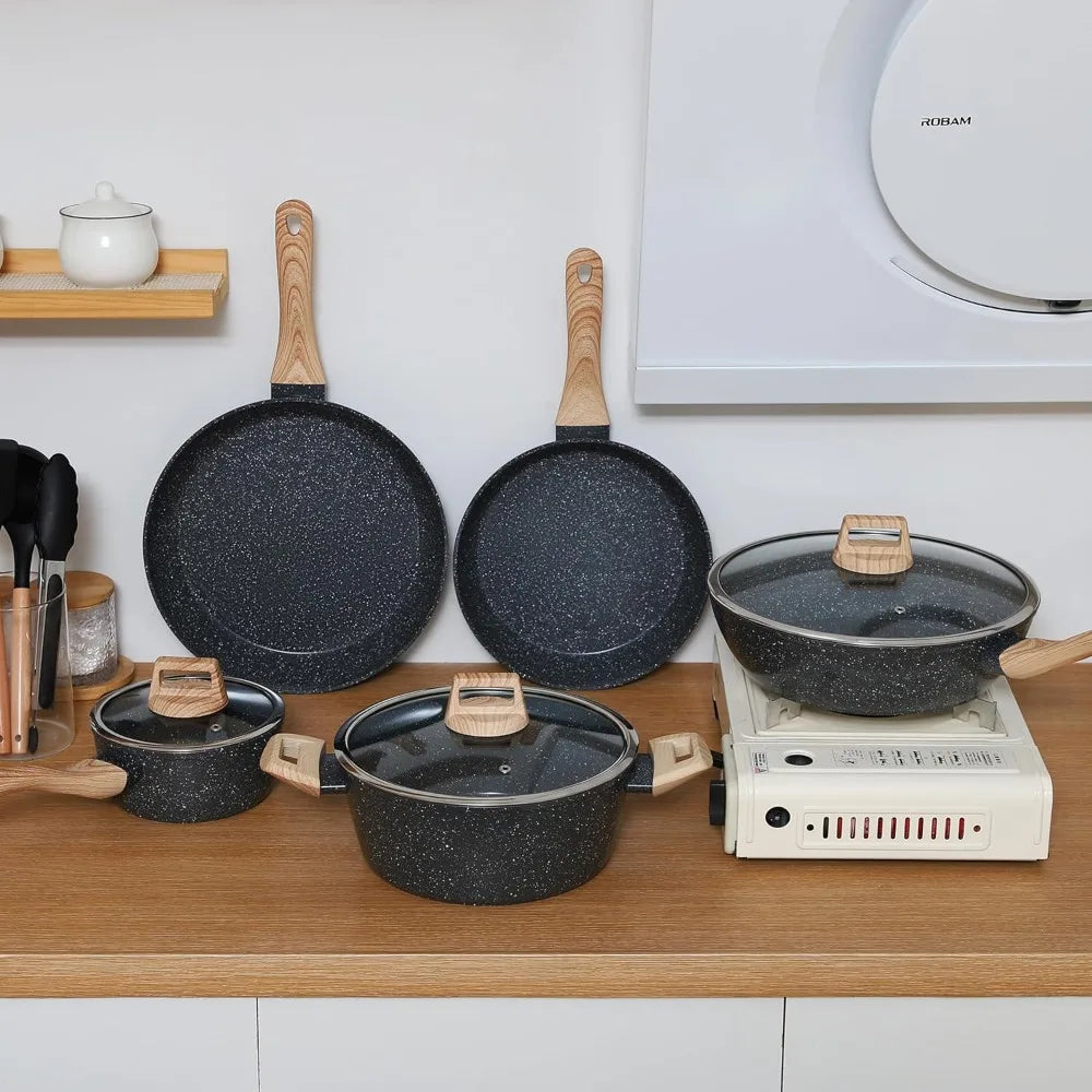 Ceramic Nonstick Cookware Set 15-Piece Pots and Pans