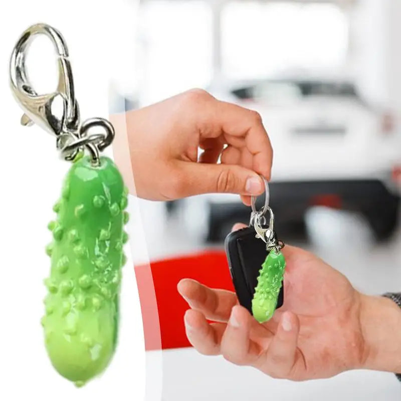 Cucumber Shaped Food Keychain Cute Vegetable Pendant