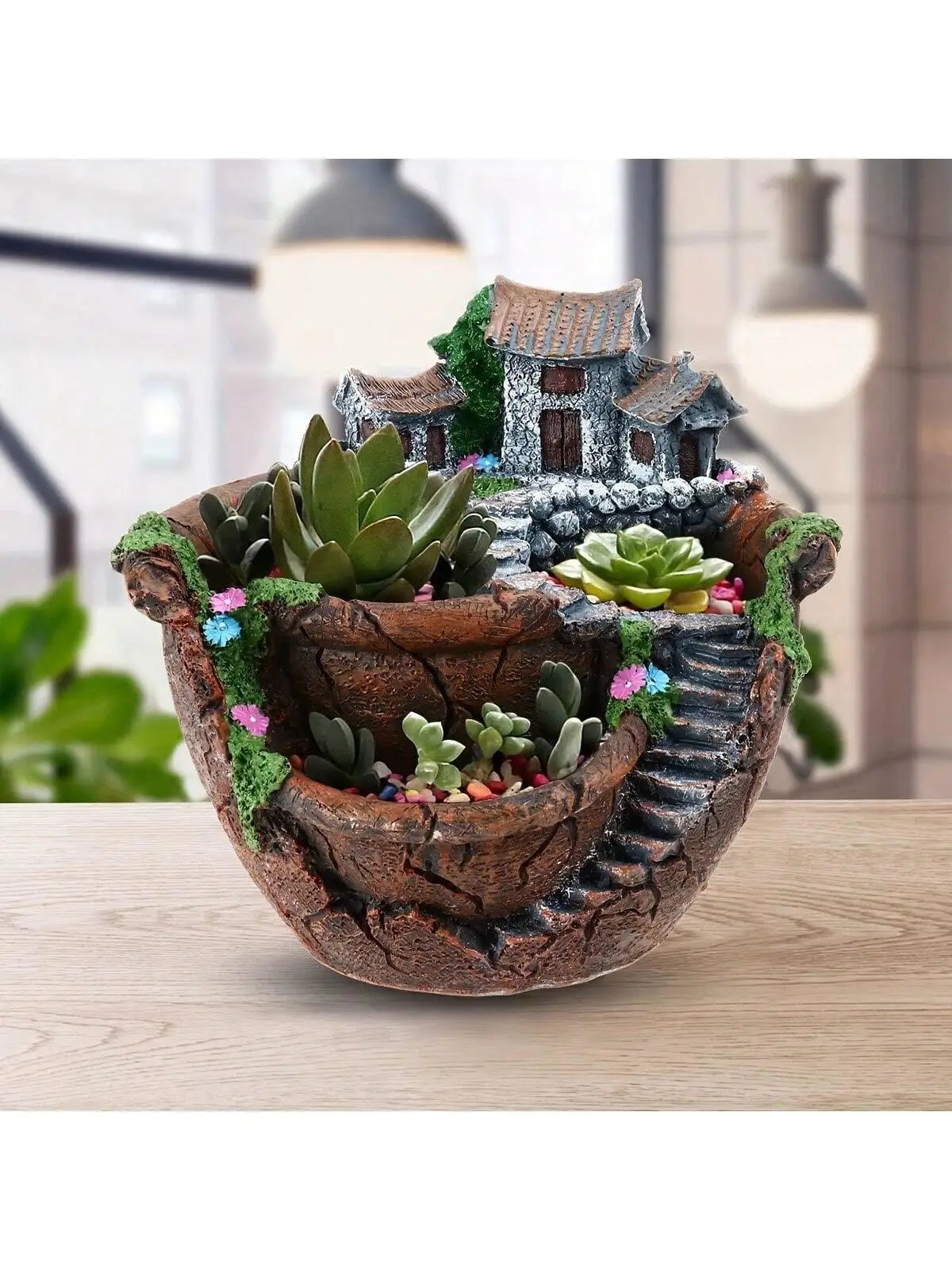 Fairy Garden Planter Pot for Tiny Succulents and Flowers