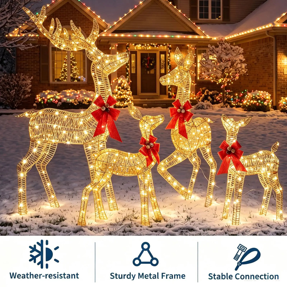 HiMISS Lighted Christmas Reindeer Decoration