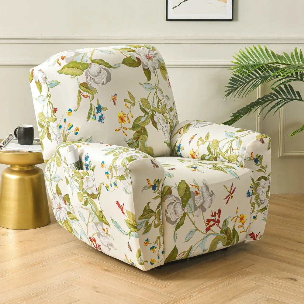All-Inclusive Recliner Slipcover With Pockets 4-Piece