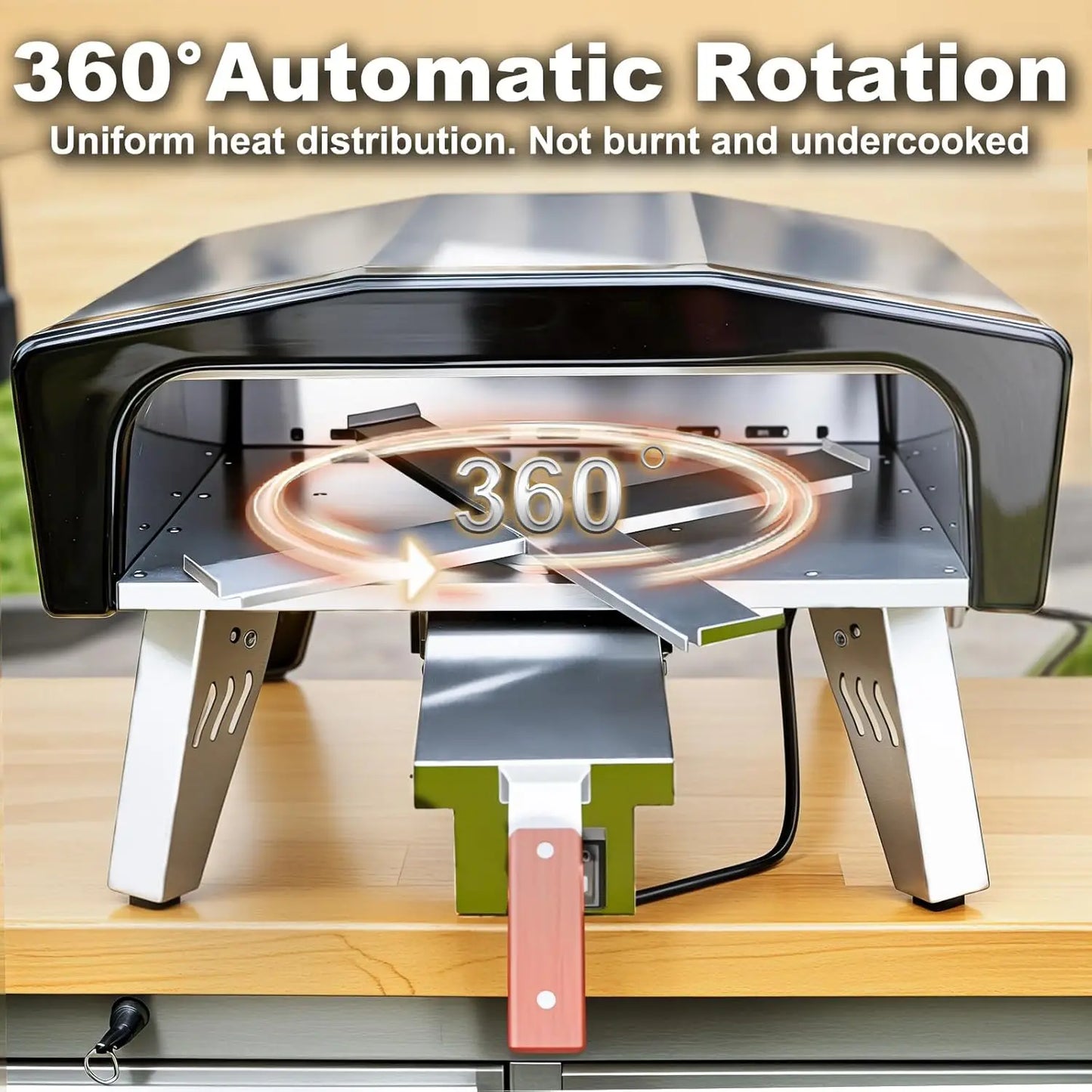 Outdoor Gas Pizza Oven With Rotating Stone And Carry Bag