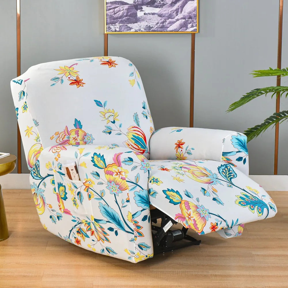 All-Inclusive Recliner Slipcover With Pockets 4-Piece