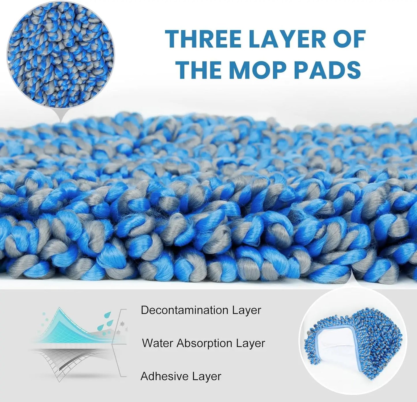Washable Wet And Dry Mop With 360 Degree Rotating Microfiber