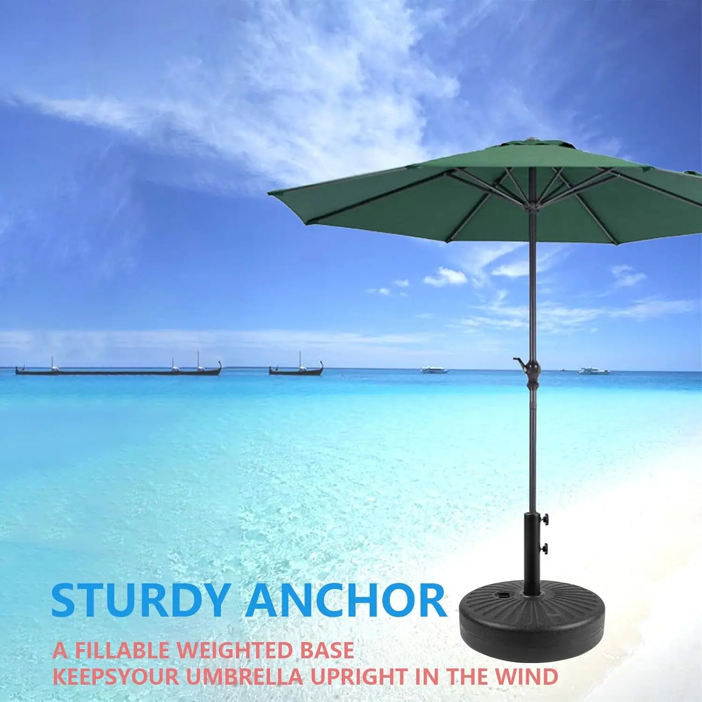 Weighted Outdoor Umbrella Base Sand Water Fillable Anti Wind Stand