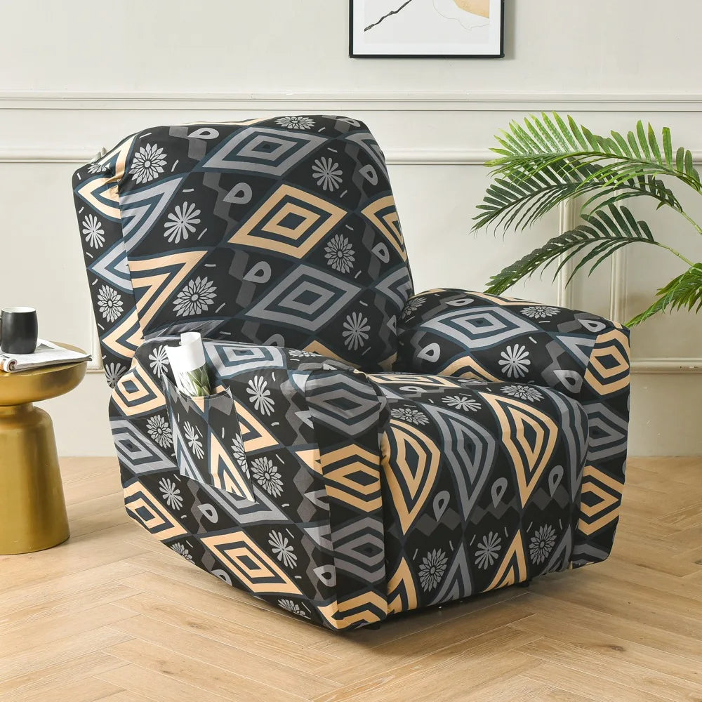 All-Inclusive Recliner Slipcover With Pockets 4-Piece