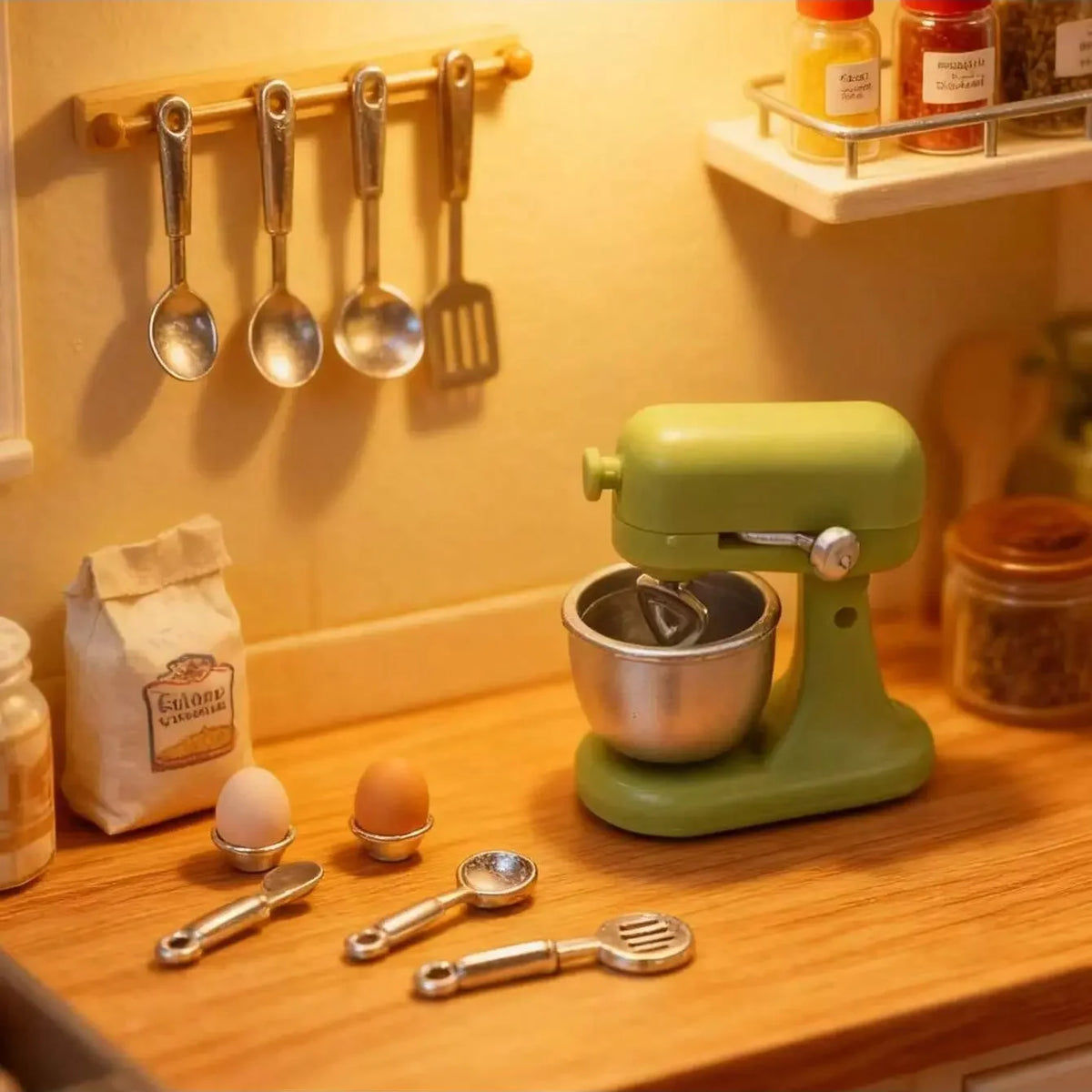 Christmas Kitchen Blender Figurine Set For DIY Home Decor