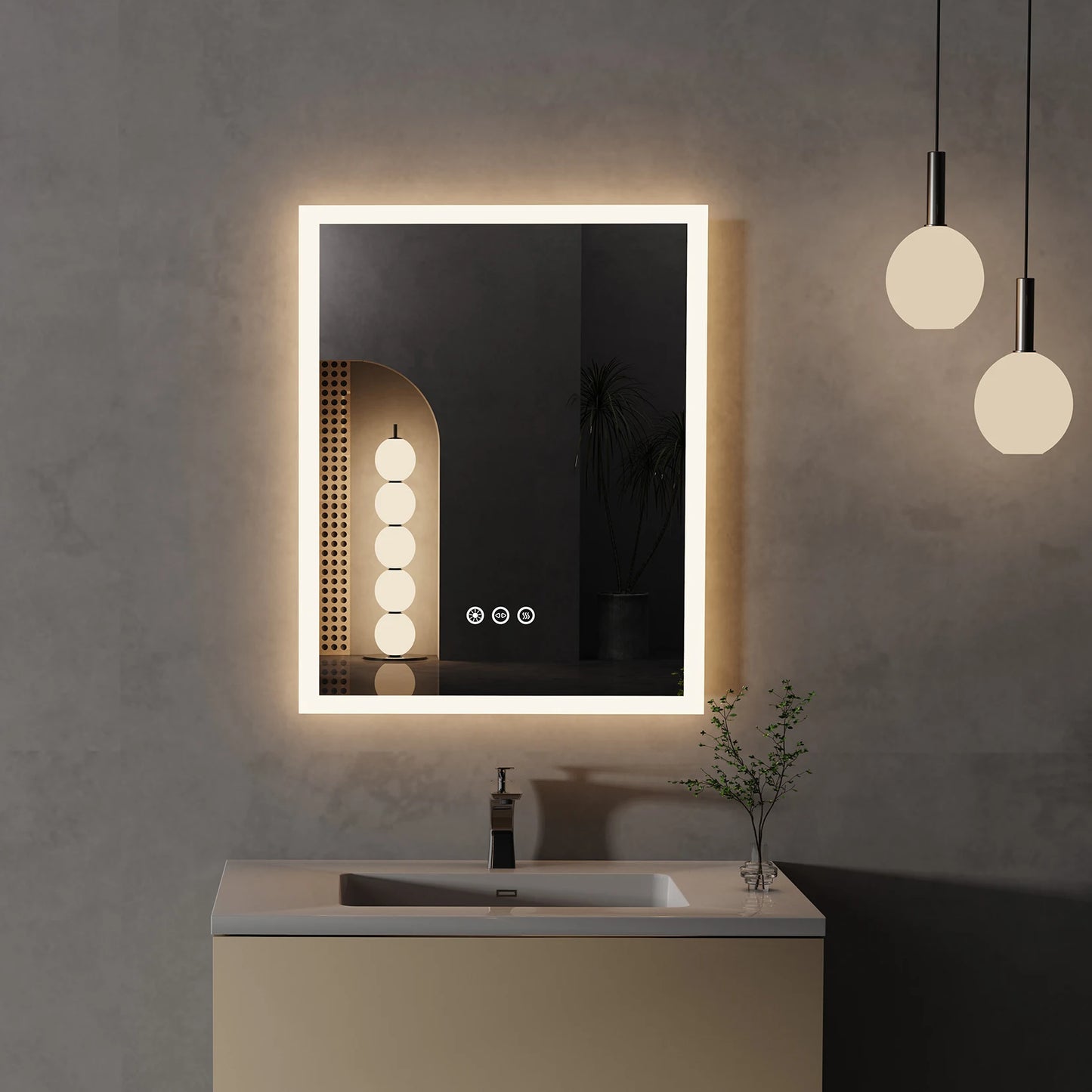 LED Vanity Mirror Illuminated Anti Fog Bathroom Wall Mount